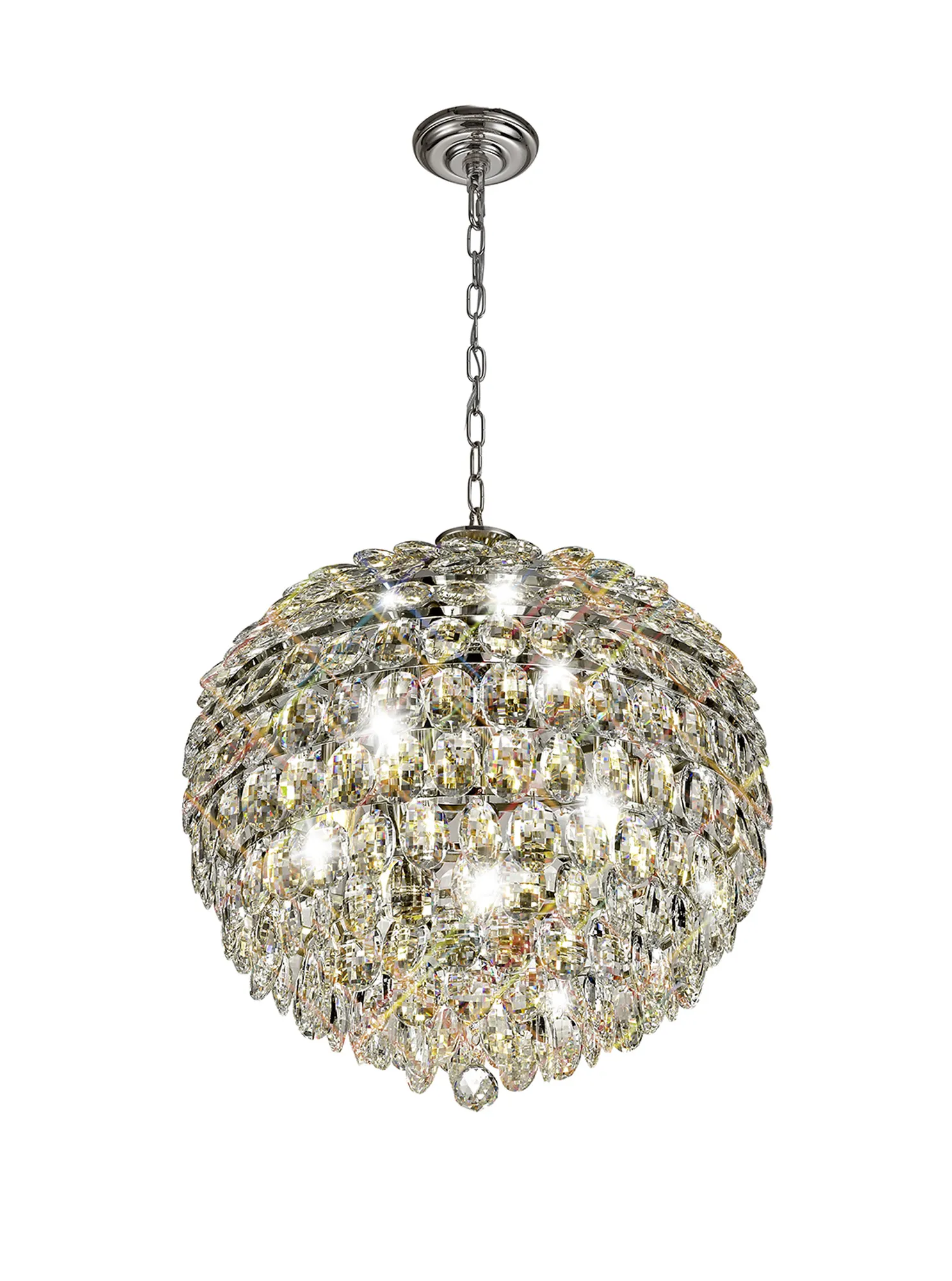 Coniston Crystal Ceiling Lights Diyas Spherical Crystal Fittings